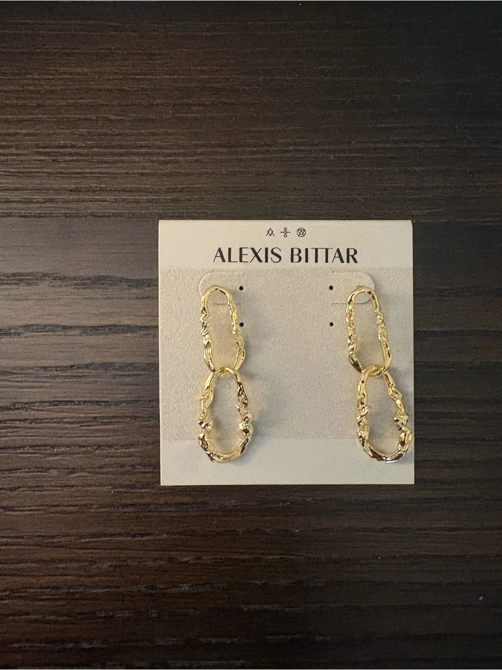 NEW Alexis Bittar Gold Link Drop Earrings